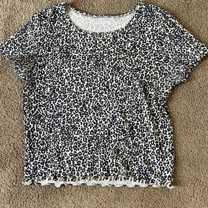 American Eagle Leopard Print Baby Tee